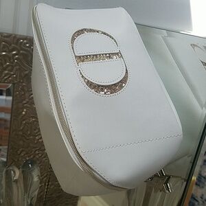 New Christian DIOR Shimmer Sequins cosmetic Toiletry Bag Pouch & Star Charm